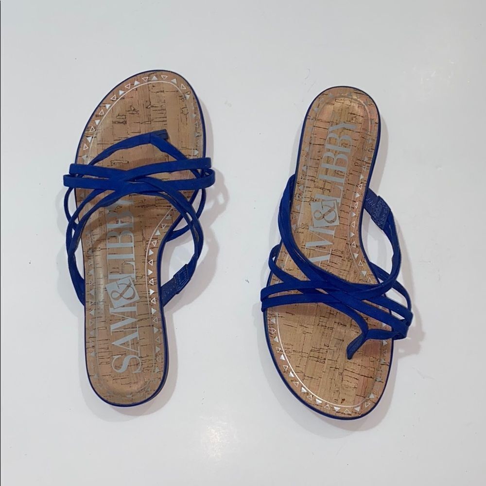 Sam & Libby Blue Criss-Cross Sandals Women’s Sandals Size 8.5